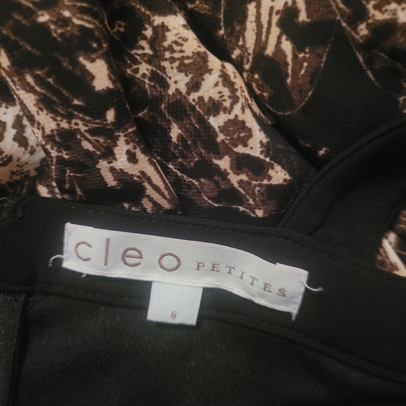 Cleo Petites Black and Brown Print Maxi Dress 6 - Picture 7 of 7